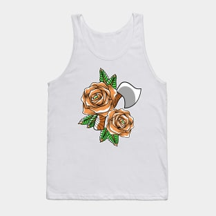 Flower ax traditional tattoo Tank Top